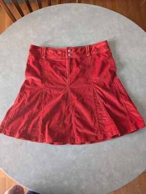 Athleta Corduroy Flared Pleated Skirt Size 8